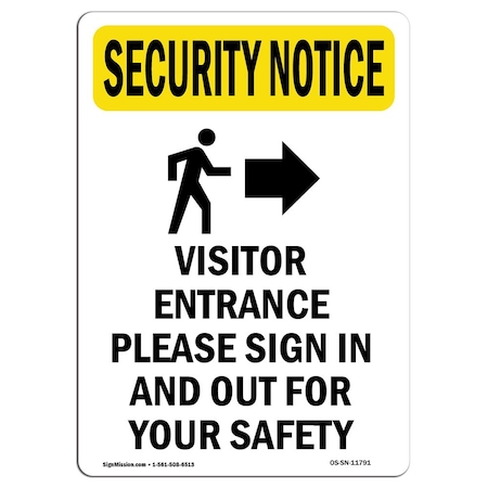 OSHA SECURITY NOTICE, 18 Height, 24 Width, Aluminum